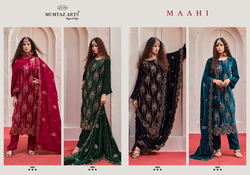 Maahi By Mumtaz Arts Crush Velvet Designer Salwar Suits 